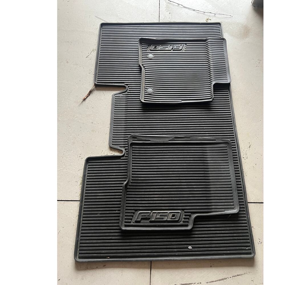 Heavy Duty F150 Truck All Weather Floor Mats Thermoplastic Black Snow Winter